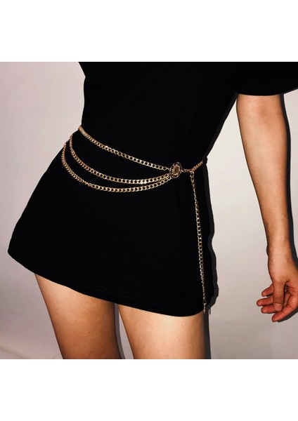 Kadınlar Için Retro Zincir Kemerler Moda Kemerler Tüm Maç Çok Katmanlı Uzun Püskül Parti Takı Elbise Bel Zinciri Kolye Kemer (Yurt Dışından) indirimleri
