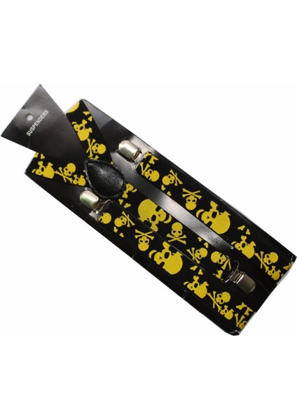 Winfox Siyah Ayarlanabilir Klipler Parantez Hip Hop Kafatası Baskılı Elastik Jartiyer Kadın Erkek (Yurt Dışından) modelleri