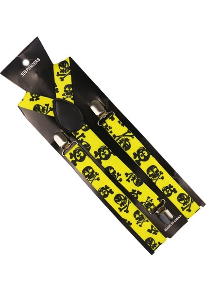 Winfox Siyah Ayarlanabilir Klipler Parantez Hip Hop Kafatası Baskılı Elastik Jartiyer Kadın Erkek (Yurt Dışından) fırsatları