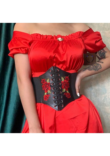 Goth Estetik Çiçek Baskı Korse Kırpma Üst Yaz Streetwear Moda Dantel Uo Kuşak Kemer Vintage Büstiyer Üstleri (Yurt Dışından)