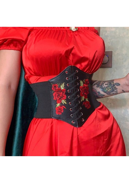 Goth Estetik Çiçek Baskı Korse Kırpma Üst Yaz Streetwear Moda Dantel Uo Kuşak Kemer Vintage Büstiyer Üstleri (Yurt Dışından)