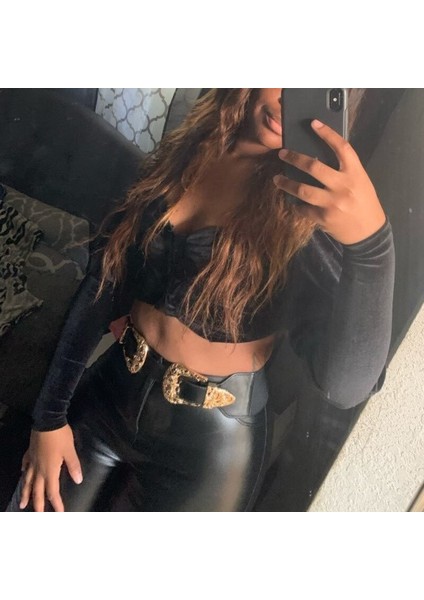 [ewq]-女性用の大きなウエストベルト,バックル付きのヴィンテージスタイル,ゴールドカラー,伸縮性,セクシー,中空 (Yurt Dışından) fırsatları