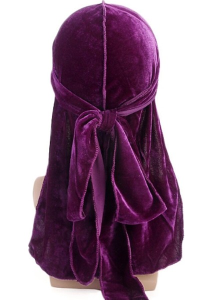 Düz Renk Kadife Bandana Şapka Uzun Kuyruk Headwrap Uni Kadife Durag Durag Erkek Kadın Nefes Bandana Şapka Kemo Kap (Yurt Dışından) fiyatları