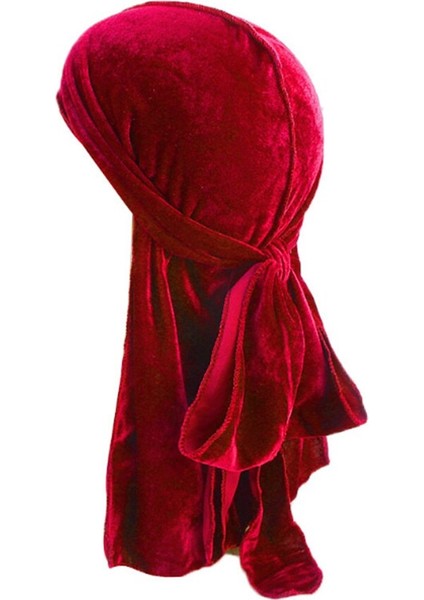 Düz Renk Kadife Bandana Şapka Uzun Kuyruk Headwrap Uni Kadife Durag Durag Erkek Kadın Nefes Bandana Şapka Kemo Kap (Yurt Dışından) fırsatları