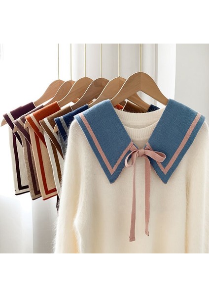 Kadınlar Için 2022 Yaka Düz Renk Örme Yanlış Yaka Gömlek Ayrılabilir Yaka Yaz Yaka Şal Omuz Wrap Dekor (Yurt Dışından)