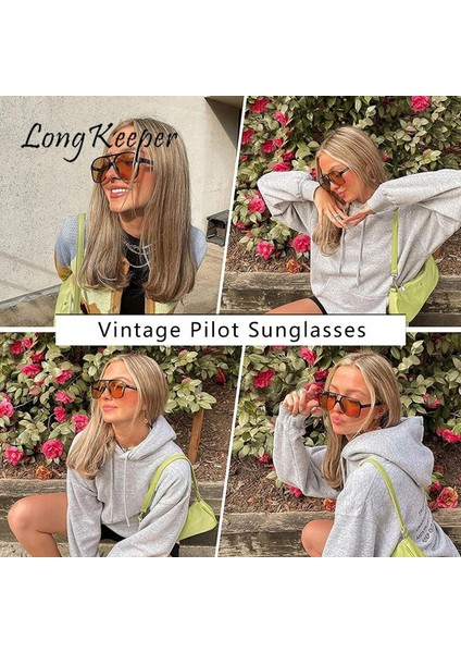 Pilot Güneş Gözlüğü Erkekler Lüks Marka Kadın Vintage Büyük Boy Kare Güneş Gözlüğü Sarı Lens Gece Görüş Sürüş Gözlüğü Oculos (Yurt Dışından) fırsatları
