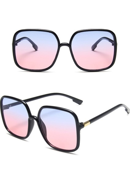 Klasik Vintage Güneş Gözlüğü Kadın Büyük Boy Kare Plastik Çerçeve Lüks Marka Tasarımcısı Şeffaf Gri Pembe Lens Shades Oculos (Yurt Dışından) modelleri