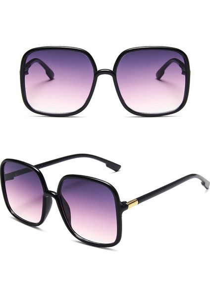 Klasik Vintage Güneş Gözlüğü Kadın Büyük Boy Kare Plastik Çerçeve Lüks Marka Tasarımcısı Şeffaf Gri Pembe Lens Shades Oculos (Yurt Dışından) fırsatları