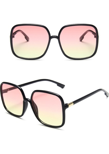 Klasik Vintage Güneş Gözlüğü Kadın Büyük Boy Kare Plastik Çerçeve Lüks Marka Tasarımcısı Şeffaf Gri Pembe Lens Shades Oculos (Yurt Dışından) indirimleri