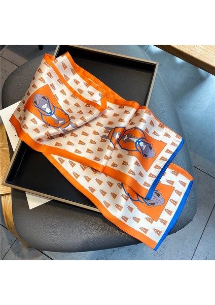 Kadınlar Lüks At Baskılı Ipek Eşarp Marka Tasarımcısı Ince Uzun Ipek Eşarp Kız Kafa Bandı Tasarımcı Hostes Boyun Eşarp Kemer (Yurt Dışından) fırsatları