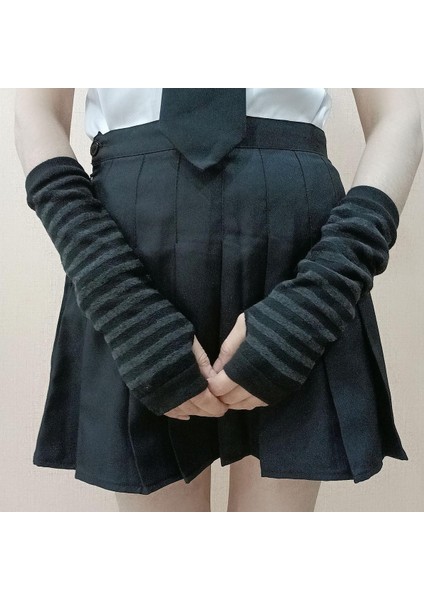 Örme Ins Rüzgar Kollu Çizgili Kollu Trend Sıcak Güneş Kremi Kol Kollu Uzun Dirsek Koruyucuları Erkekler ve Kadınlar Kılıf Kapak Yaraları (Yurt Dışından)