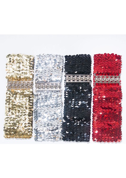 Mode Pullu Elastische Vrouwen Riem Metalen Gesp Brede Riem Effen Kleur Glanzend Casual Tailleband Korse Bandı Jurk Dekor (Yurt Dışından) fırsatları