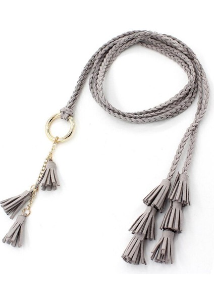 Kadın Bohemia Örgülü Püskül Kemer Vintage Bayanlar Dokuma Düğüm Dekore Bel Zinciri Bel Halat Aksesuarları Püsküllü Kemerler Mevcut (Yurt Dışından)