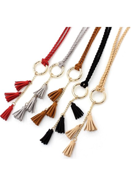 Kadın Bohemia Örgülü Püskül Kemer Vintage Bayanlar Dokuma Düğüm Dekore Bel Zinciri Bel Halat Aksesuarları Püsküllü Kemerler Mevcut (Yurt Dışından) modelleri