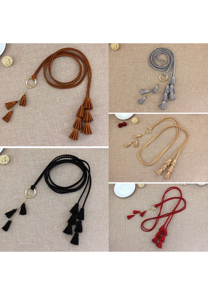 Kadın Bohemia Örgülü Püskül Kemer Vintage Bayanlar Dokuma Düğüm Dekore Bel Zinciri Bel Halat Aksesuarları Püsküllü Kemerler Mevcut (Yurt Dışından) indirimleri