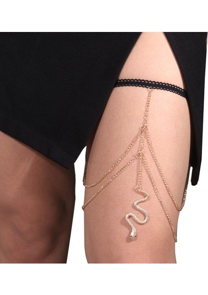 Q1JD Punk Yılan Püskül Uyluk Zincir Bacak Vücut Zinciri Demeti Gotik Bacak Jartiyer Kemer Moda Plaj Kulübü Rave Parti Vücut Malzemeleri (Yurt Dışından) fiyatları