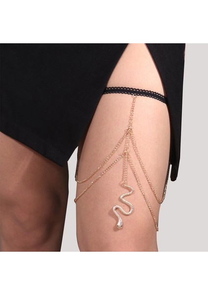 Q1JD Punk Yılan Püskül Uyluk Zincir Bacak Vücut Zinciri Demeti Gotik Bacak Jartiyer Kemer Moda Plaj Kulübü Rave Parti Vücut Malzemeleri (Yurt Dışından) modelleri