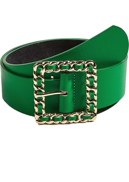 SISHION-女性のためのグリーンベルト,ヨーロッパとアメリカの女性のファッション,スクエアバックル,ゴールド,VD2628,新しいコレクション2022 (Yurt Dışından) modelleri