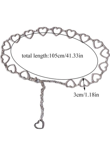 2021 Vintage Flaş Matkap Kalp Bel Zincir Kemer Kadınlar Için Sevimli Gümüş Metal Kemerler Punk Tarzı Kot Kemer Kız Etek Zincir Kemerler (Yurt Dışından) fırsatları