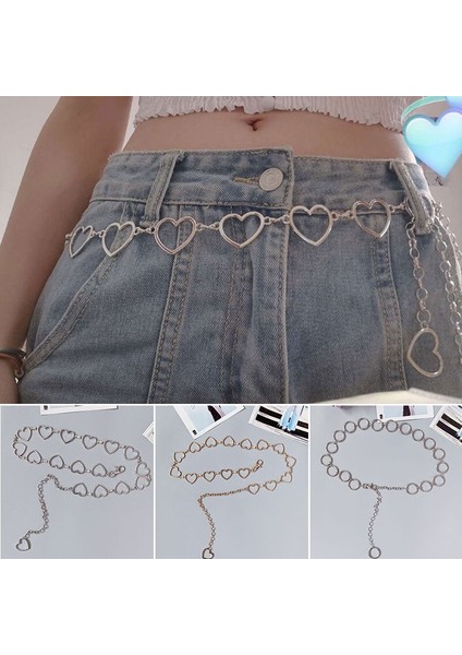 2021 Vintage Flaş Matkap Kalp Bel Zincir Kemer Kadınlar Için Sevimli Gümüş Metal Kemerler Punk Tarzı Kot Kemer Kız Etek Zincir Kemerler (Yurt Dışından) indirimleri
