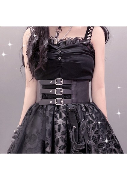 2022 Moda Harajuku Korse Punk Goth Goth Retro Buitenste Slijtage Taille Seal Serin Lo Brede Riem Vrouwelijke Cos Korse (Yurt Dışından) modelleri