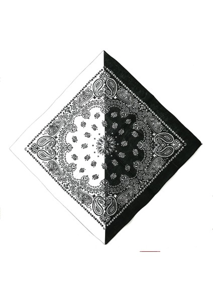 Çiçek Çift Renkli Blok Pamuk Cep Kare Eşarp Kafa Bandı Paisly Batik Bandanalar Erkekler ve Kadınlar Için Boyun (Siyah/beyaz/kırmızı) (Yurt Dışından) modelleri