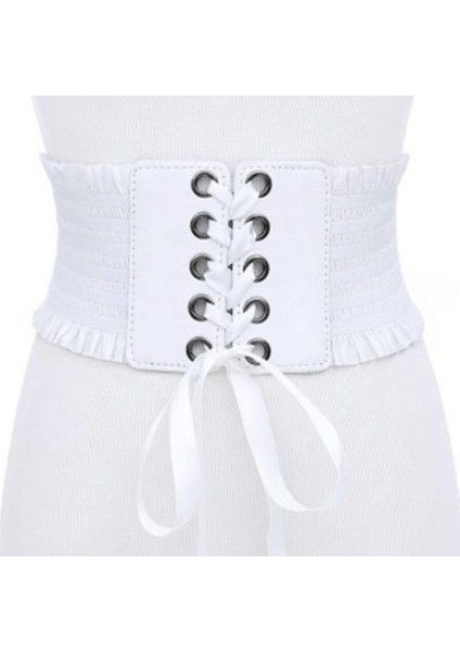 Vrouwen Dames Mode Stretch Riem Kwasten Elastische Gesp Brede Jurk Korse Tailleband (Yurt Dışından)