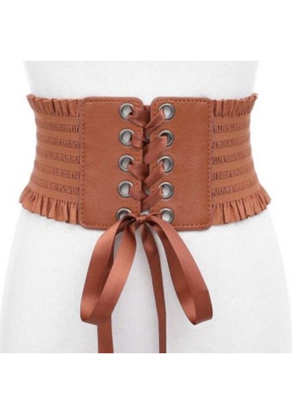 Vrouwen Dames Mode Stretch Riem Kwasten Elastische Gesp Brede Jurk Korse Tailleband (Yurt Dışından) modelleri