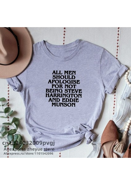 Eddie Munson Stranger Şeyler T-Shirt Vintage Mektup Baskı Tüm Erkekler Özür Dilemeli T Gömlek O Boyun Kadın Yaz Tees (Yurt Dışından) modelleri