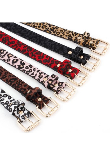 Kış Nieuwe Modu Roze Luipaard Gespot Paardenhaar Decoratieve Riem Vrouwen Vintage Wilde Pin Gesp Riem (Yurt Dışından) fırsatları