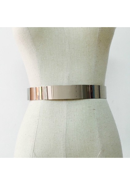 Moda Kadın Ayarlanabilir Tasarımcı Metal Bel Kemeri Bling Altın Gümüş Renk Plaka Vintage Bayanlar Basit Kemerler Ayna Kemer (Yurt Dışından) modelleri