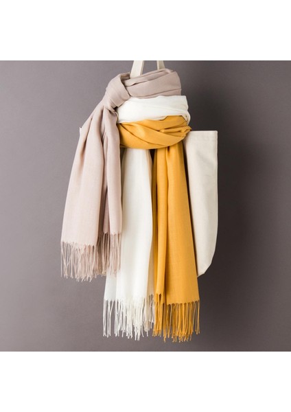 2020 Kadın Düz Renk Kaşmir Eşarp Siyah Kırmızı Pembe Püskül Bayan Kış Sonbahar Uzun Eşarp Ince Kadın Şal Bandana Başörtüsü (Yurt Dışından)