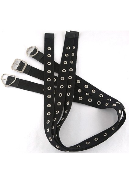 1 Adet 3.2cm Genişliğinde Kadın Siyah Kanvas Kemer Grommet Delik Toka Kemer Kot Bel Kemeri Yuvarlak Aşk Kalp Alaşım Tokalı Kemer (Yurt Dışından) fırsatları