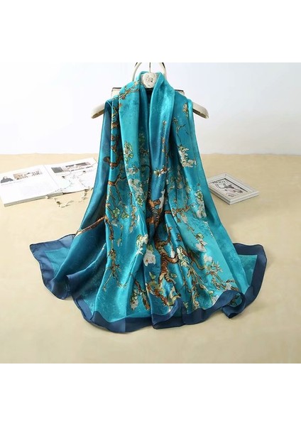 180*90 cm Lüks Marka Ipek Eşarp Kadın Şal Baskı Başörtüsü Wrap Bandana Fular Susturucu Atkısı Pareo Plaj Güneş Koruyucu Kadın (Yurt Dışından)