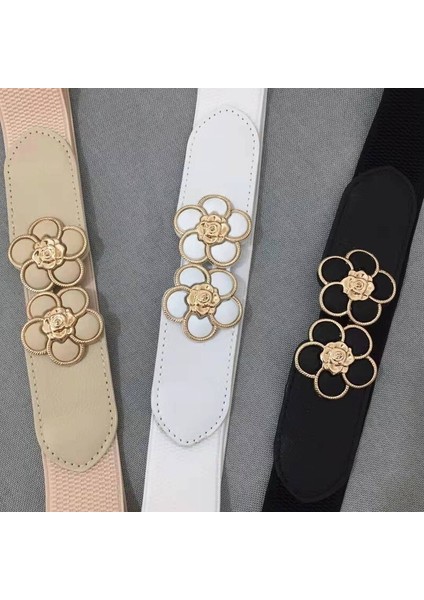 Moda Tatlı Çiçek Toka Kuşak Bayanlar Elastik Rahat Kemer Kız Elbise Kazak Gömlek Dekorasyon Kemer Kadın Korse Kemer (Yurt Dışından)