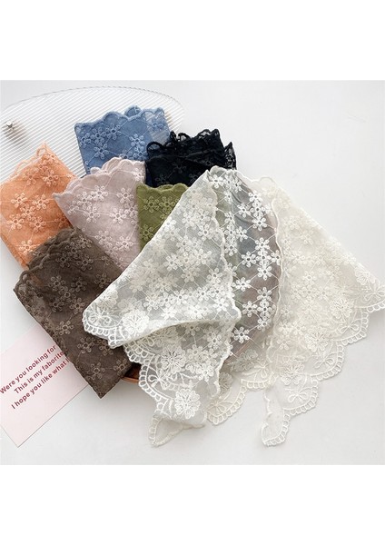 Andmade Eroidered Dantel Eşarp Kadın Şal Şal Andana Fular Femme Tığ Çiçek E Eşarp Saç Bandı E Yaka (Yurt Dışından) indirimleri