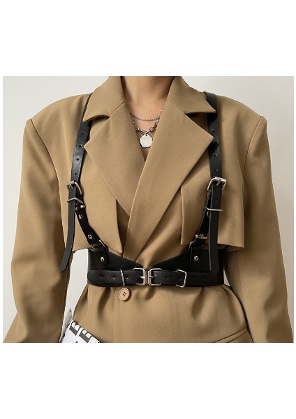 Fonksiyonel Rüzgar Punk Kayış Kemer Kadın Avrupa ve Amerika Sokak Jk Kuşak Dekorasyon Gelgit (Yurt Dışından)