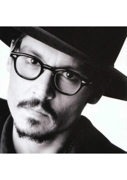 Johnny Depp Bilgisayar Gözlük Erkekler Retro Vintage Marka Gözlük Kadın Optik Gözlük Gözlük Çerçevesi Anti Mavi Işık Gözlük (Yurt Dışından)