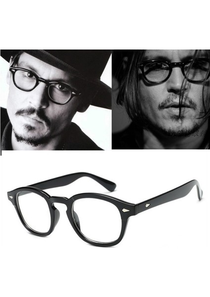 Johnny Depp Bilgisayar Gözlük Erkekler Retro Vintage Marka Gözlük Kadın Optik Gözlük Gözlük Çerçevesi Anti Mavi Işık Gözlük (Yurt Dışından)