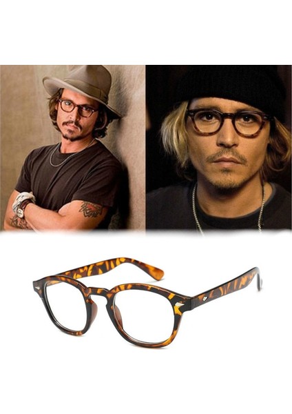 Johnny Depp Bilgisayar Gözlük Erkekler Retro Vintage Marka Gözlük Kadın Optik Gözlük Gözlük Çerçevesi Anti Mavi Işık Gözlük (Yurt Dışından)