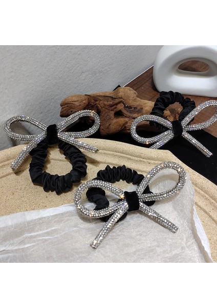 Güney Kore'nin Dongdaemun Parlak Elmas Çivili Yay Saç Halka Kafa Halat Ins Moda Vahşi Tatlı Kravat Saç Lastik Bant Kadın (Yurt Dışından)