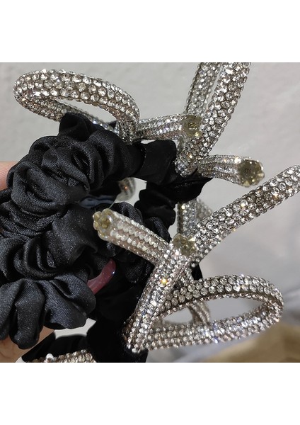 Güney Kore'nin Dongdaemun Parlak Elmas Çivili Yay Saç Halka Kafa Halat Ins Moda Vahşi Tatlı Kravat Saç Lastik Bant Kadın (Yurt Dışından) fırsatları