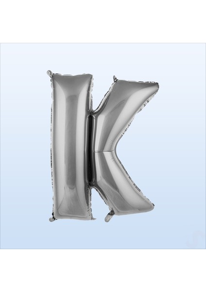 K Harf Gümüş Folyo Balon - 76 cm