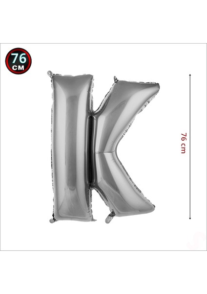 K Harf Gümüş Folyo Balon - 76 cm fiyatları