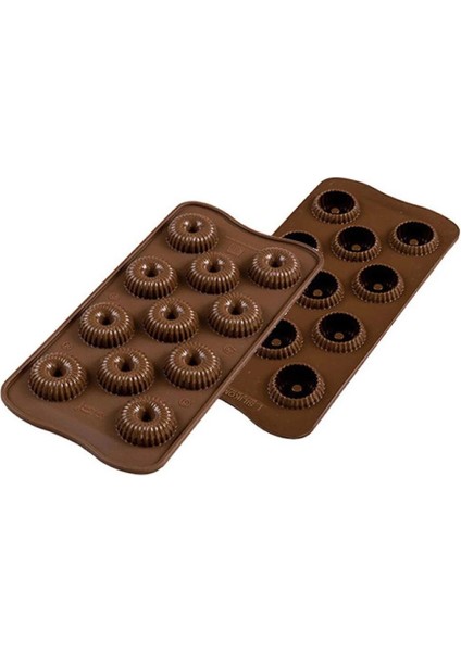Silikon Çikolata Kalıbı Çizgili Çörek 11 Li 21 x 10.5 cm