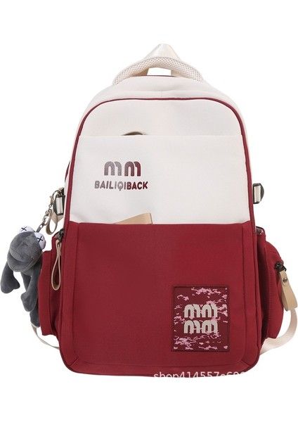 Kırmızı Eğlence Büyük Kapasiteli Ortaokul ve Lise Öğrencileri Sırt Çantası (Yurt Dışından)