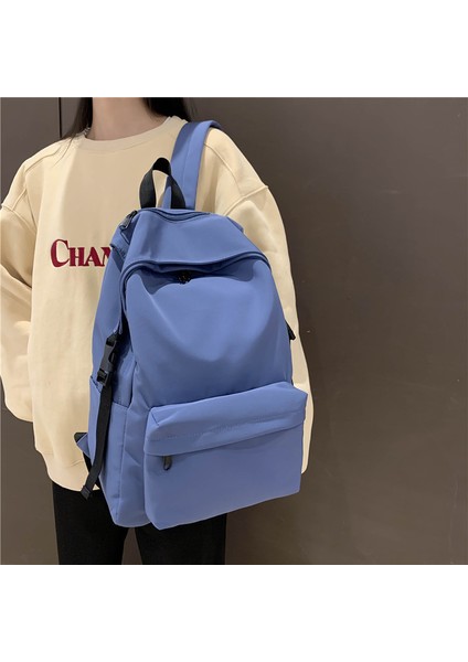 Lise Öğrencileri Için Hafif Düz Renkli Moda Naylon Sırt Çantası (Yurt Dışından) modelleri