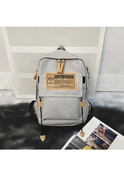 Saf Pamuk Kanvas Minimalist Sırt Çantası, Dayanıklı Sırt Çantası (Yurt Dışından)