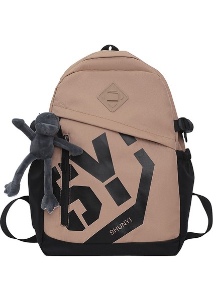 Lise Öğrencileri, Üniversite Öğrencileri, Dayanıklı Naylon Mektup Kontrast Sırt Çantası Giyerler (Yurt Dışından)