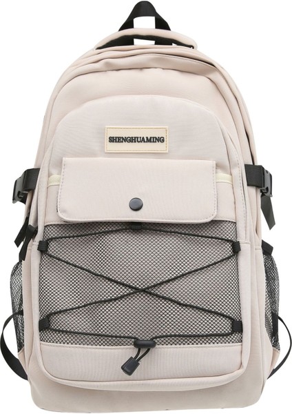 Üniversite Öğrencileri Lise Öğrencileri Büyük Kapasiteli Su Geçirmez Düz Renk Naylon Okul Çantası (Yurt Dışından)